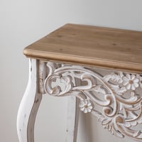 كونسول نوفيلّا بوهيمي من الخشب تشطيب ريفي لون ابيض...