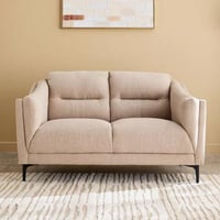 كنبة فيرينا مقعدين قماش لون بيج داكن بارجل معدن اس...