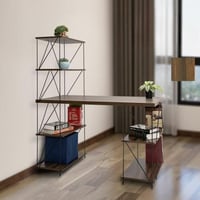 طاولة مكتبية مودرن مع 5 رفوف خشب تصميم مفتوح ليتشي...