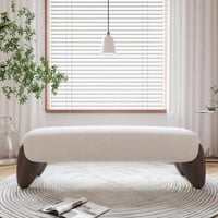 مقعد بنش ميار بتصميم فاخر بقواعد خشب و قماش بوكليه...