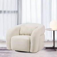 كنبة لونا قماش بمقعد مع وسادة مستطيلة لون كريمي