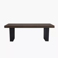 طاولة قهوة ميرزيلا سطح خشب هندسي لون بني بقاعدة مع...