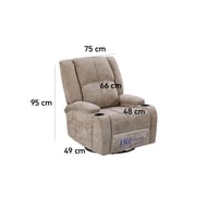 كرسي استرخاء دوار لورينزا قماش شانيل لون بني مقعد...