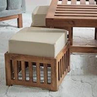 طاولة قهوة كالنيرا خشب صلب بني و4 كراسي قماش بيج ق...