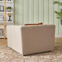 كنبة مفردة دِلفيانا مقعد بمساند قماش لون بيج ووساد...