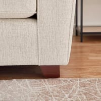 كنبة مفردة أوريتّا ووسادة قماش كتان لون كريمي بارج...