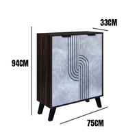 خزانة أحذية بابين خشب ماليزي اللون رمادي و بني غام...