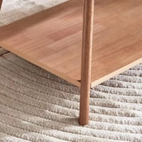 طاولة قهوة فيرزيلا مستطيلة خشب هندسي برف لون بيج