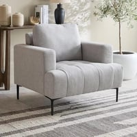 كنبة مفردة نوڤيرا بمساند ذراعين قماش رمادي فاتح بأ...