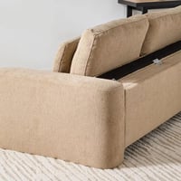 كنبة زافورا 3 مقاعد مع 3 وسائد قماش بوكيلة لون بيج...