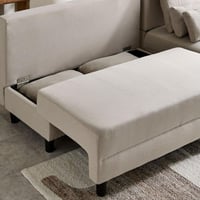 كنبة سرير قماشيّة ركنيّة مع وسادتين من هيلين