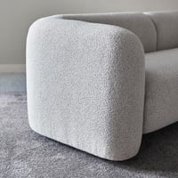 كنبة قماش 3 مقاعد مع 2 وسادة مستديرة من نولين