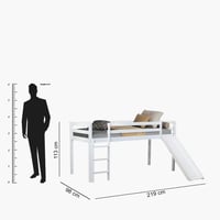سرير فردي بتصميم مرتفع مع سُلم تسلق وزلاجة من ستوف...