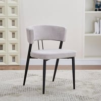 كرسي طعام فابيو ران لون رمادي بارجل معدن