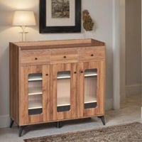 خزانة أحذية أرونا خشب 3 أبواب باللون البني مقاس 12...