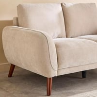 كنبة بيليسا مقعدين قماش شانيل ناعم لون بيج بارجل خ...