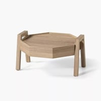 طقم طاولات قهوة ألزورينا 5 قطع خشب هندسي لون بيج