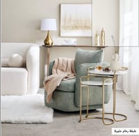 طقم طاولات متداخلة من قطعتين بسطح من الرخام الأصلي...