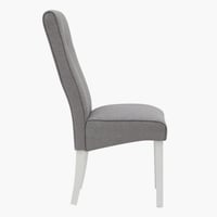 كرسي طعام من بروكلين قماش مخملي لون رمادي بارجل خش...