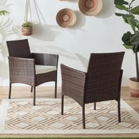 طقم جلسة خارجية كالڤيرا 4 قطع مع وسائد خيزران بني...