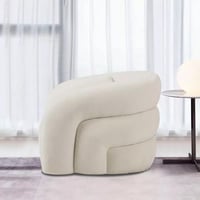 كنبة لونا قماش بمقعد مع وسادة مستطيلة لون كريمي