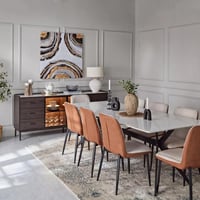 طقم طاولة سفرة مستطيلة من الحجر الملبد ابيض 8 كراس...