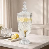 موزع مشروبات يوفيميا زجاجي كريستالي شفاف، بسعة 5 ل...