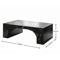 طاولة قهوة بديل الرخام موراتا - أسود رخامي