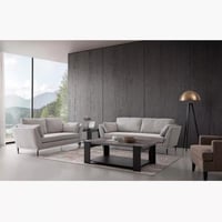 طقم كنب دِلفيورا قطعتين قماش لون رمادي فاتح بارجل...