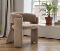 كرسي مفرد جوفانا مبطن قماش بوكلي زيتي