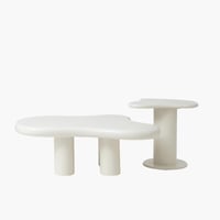 طقم طاولات قهوة كلاود خشب MDF لون أبيض - 2 حبة