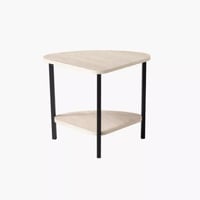 طاولة قهوة فالريسا مستديرة خشب هندسي ابيض مع 4 كرا...