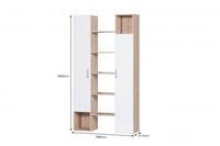 وحدة تخزين خمسة أرفف مع أدراج وبابين - بني فاتح وأ...