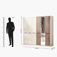 خزانة ملابس 6 أبواب بمرآة - لوسيا