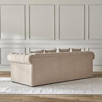 كنبة ريجينا 3 مقاعد مع 4 وسائد قماش لون بيج بارجل...