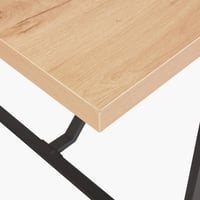 طقم طاولة سفرة مستطيلة سطح خشب هندسي بيج مع 8 كراس...