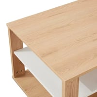 طاولة قهوة تافوليرا خشب هندسي 2 باب و 2 رف لون بيج...