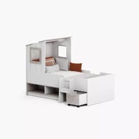 سرير فردي بمساحة تخزين وبتصميم منزل من مودينا - 90...