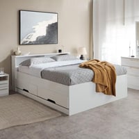 سرير كوين مع وحدة تخزين من لوندرينا - 160×200 سم