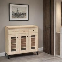 خزانة أحذية أرونا خشب 3 أبواب باللون الخشبي مقاس 1...