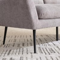 كنبة أردورا بمقعدين قماش لون رمادي بارجل معدن اسود