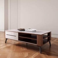 طاولة قهوة لوريناي سطح و درج من الحجر الملبد مع رف...