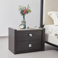 كومودينو سرير كامبريدج بدرجين خشب باللون الرمادي م...