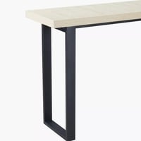 طاولة كونسول رافيونا سطح خشبي بارجل معدن اسود