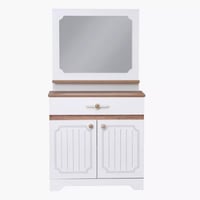 طاولة تزيين بدرج وبابين مع مرآة من مارمورا