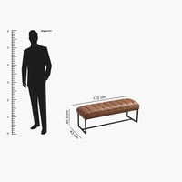 مقعد بنش جلد صناعي من بنتا لون بني