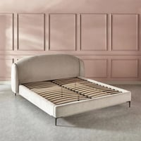 سرير كينج منجد قماش بوكليه بلون بيج من مارويل دونا