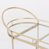 عربة تقديم ترولي إليناز بأرفف زجاج و اطار معدن ذهب...