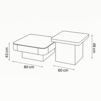 طقم طاولات عصري يجمع بين سطح رخامي أبيض وأسود مع ق...