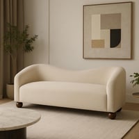 كنبة ثلاثية مودرن لون بيج كريمي - روزا